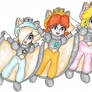 Peach, Daisy and Rosalina- Flying Squirrels