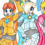 Peach, Daisy and Rosalina- Knights