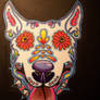 sugar skull / day of the dead english bull terrier