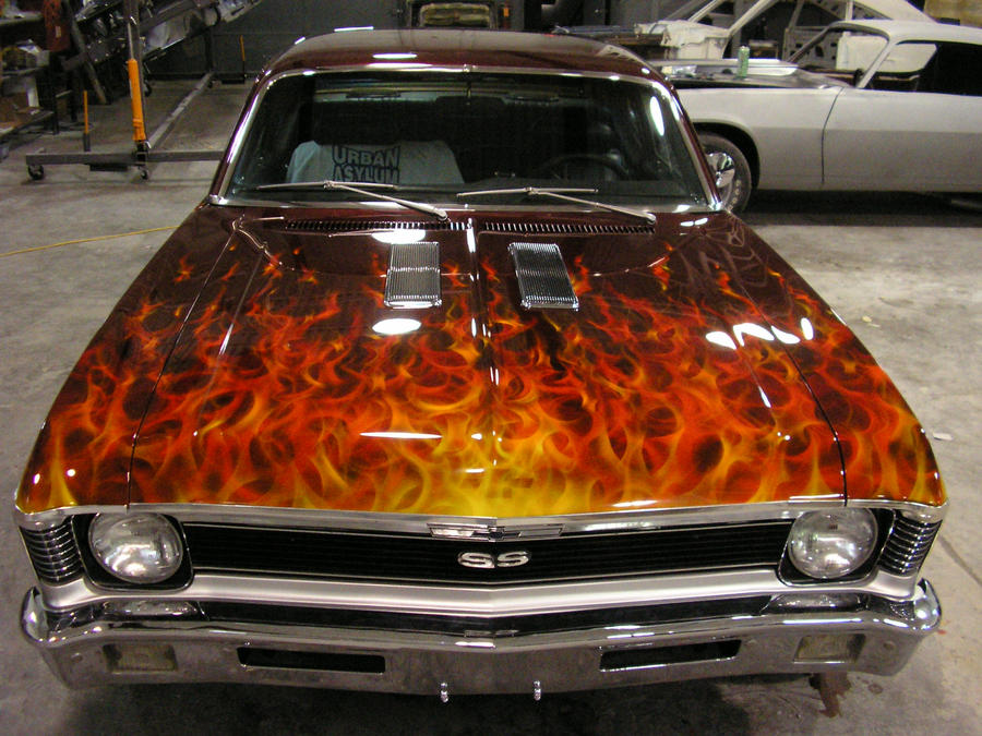 fire kissed chevy nova