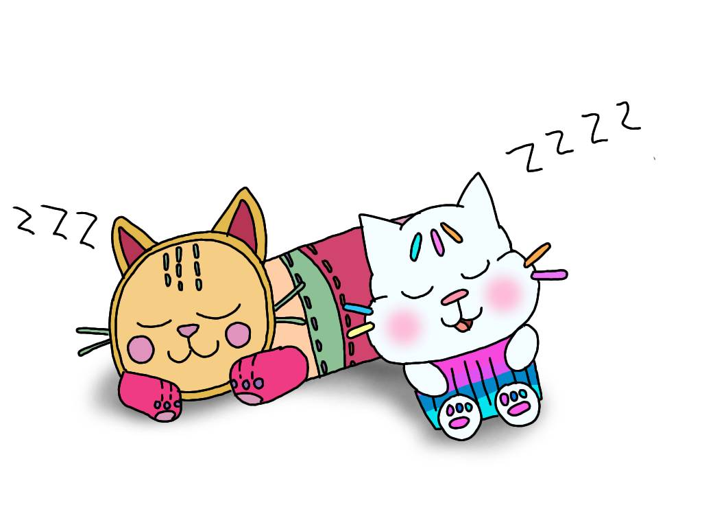 Cakey cat and pillow cat sleeping by Pepperskunk39 on DeviantArt