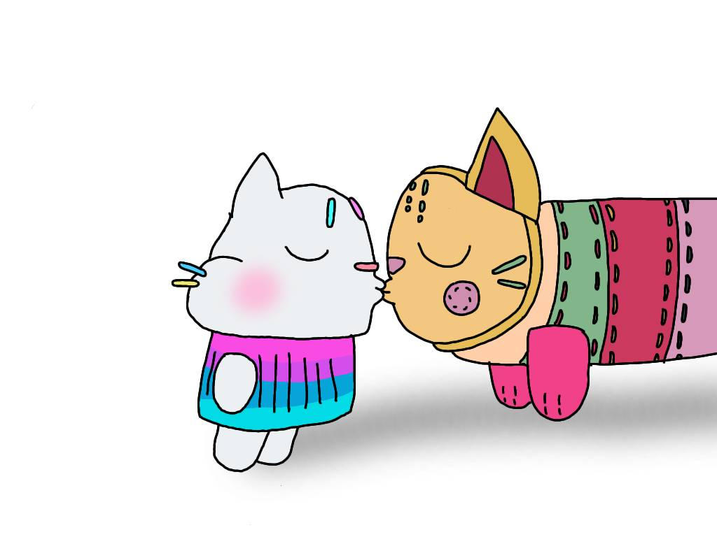 Cakey cat and pillow cat kissing by Pepperskunk39 on DeviantArt