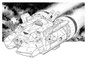 Battletech art - Vincent Mk 42 Corvette.