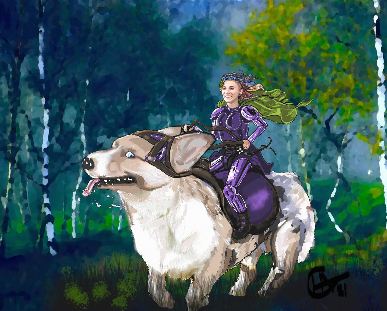 Corgi Rider Corgibackridersml by KidChalleen on DeviantArt