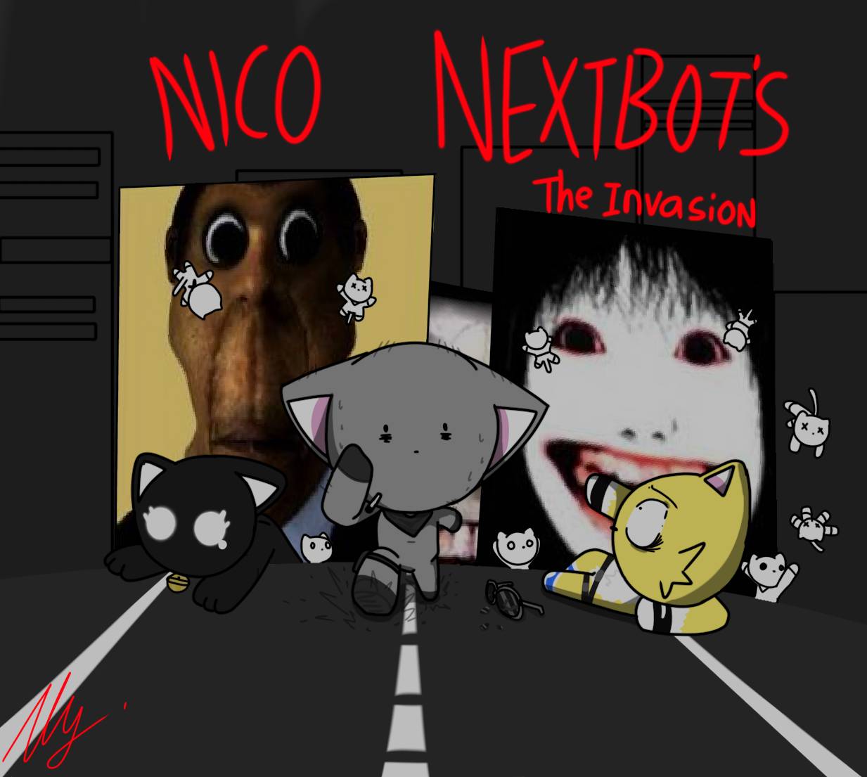 Another drawing of Nico's Nextbots by NelaTheCat on DeviantArt