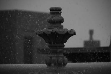 Snowy Santa Fe Fountain