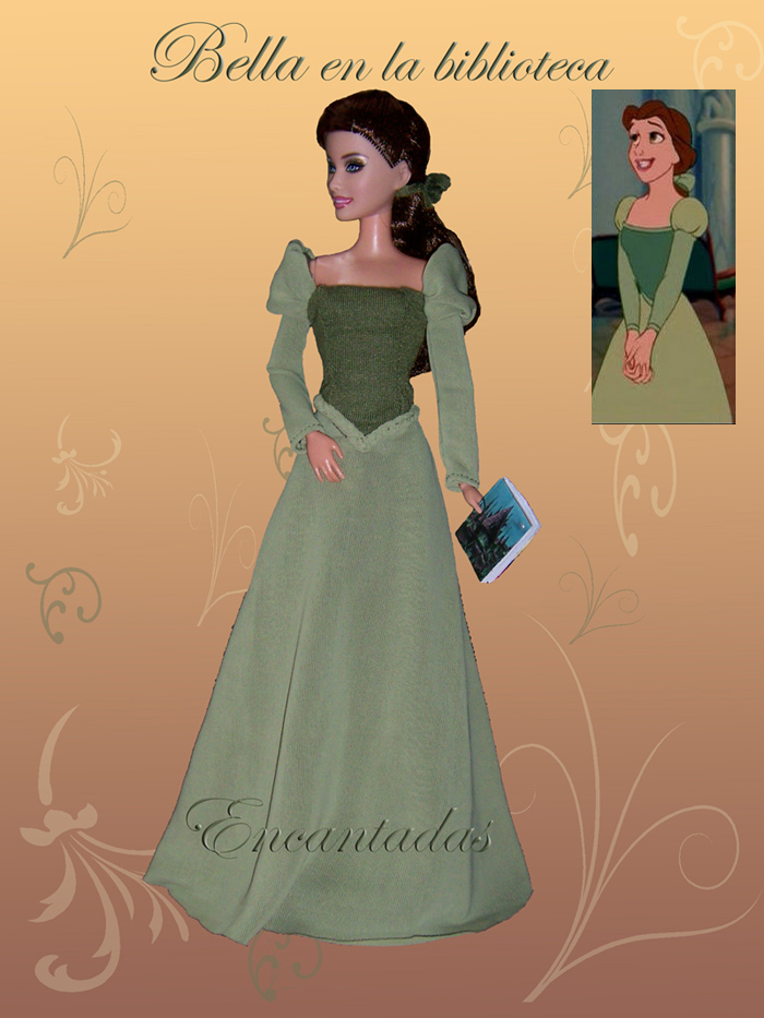beauty and the beast green dress Belle Green Dress OOAK | Disney Dolls Fan