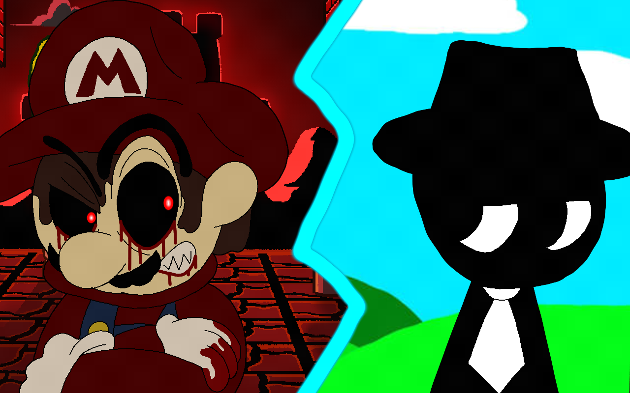 FNF Unlikely Rivals with Horror Mario and Black by AlexMonette on ...