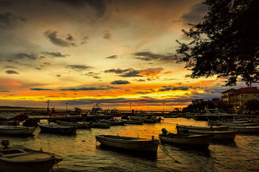 Sunset Port Starigrad Croatia
