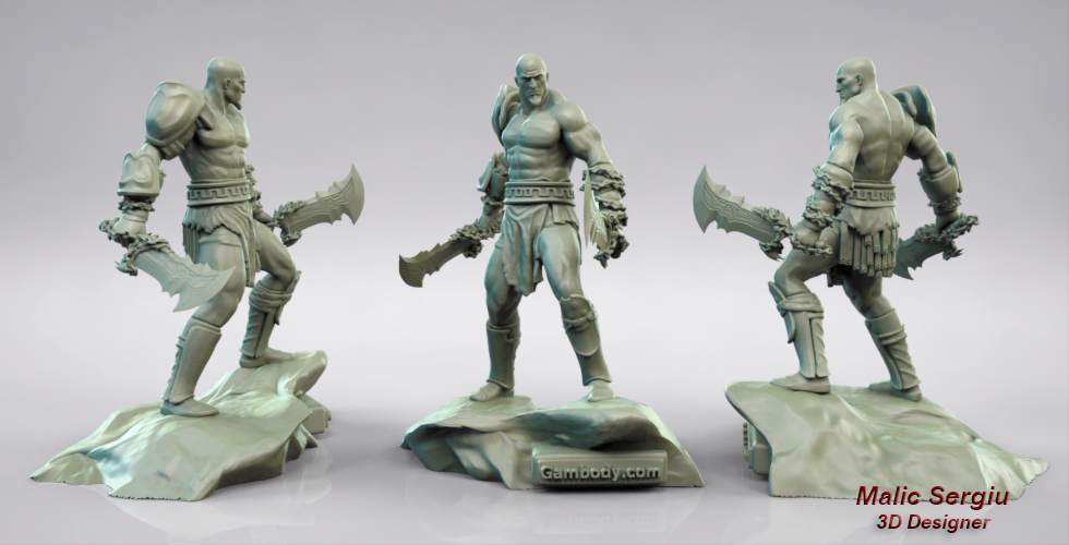 kratos - god of war 3d print model 3D Print Model in Man 3DExport