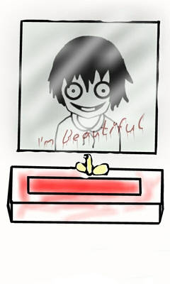 Jeff the Killer in the mirror