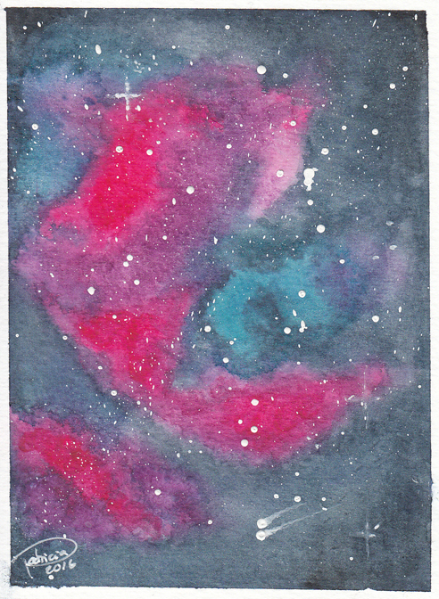 Galaxy Painting - Pink and blue