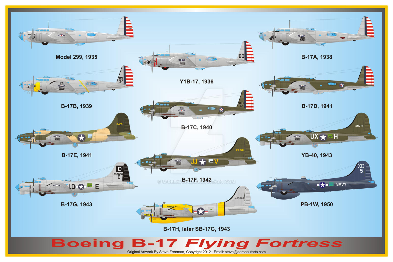 B17b Boeing B-17 Flying Fortress History Print by sfreeman421 on DeviantArt