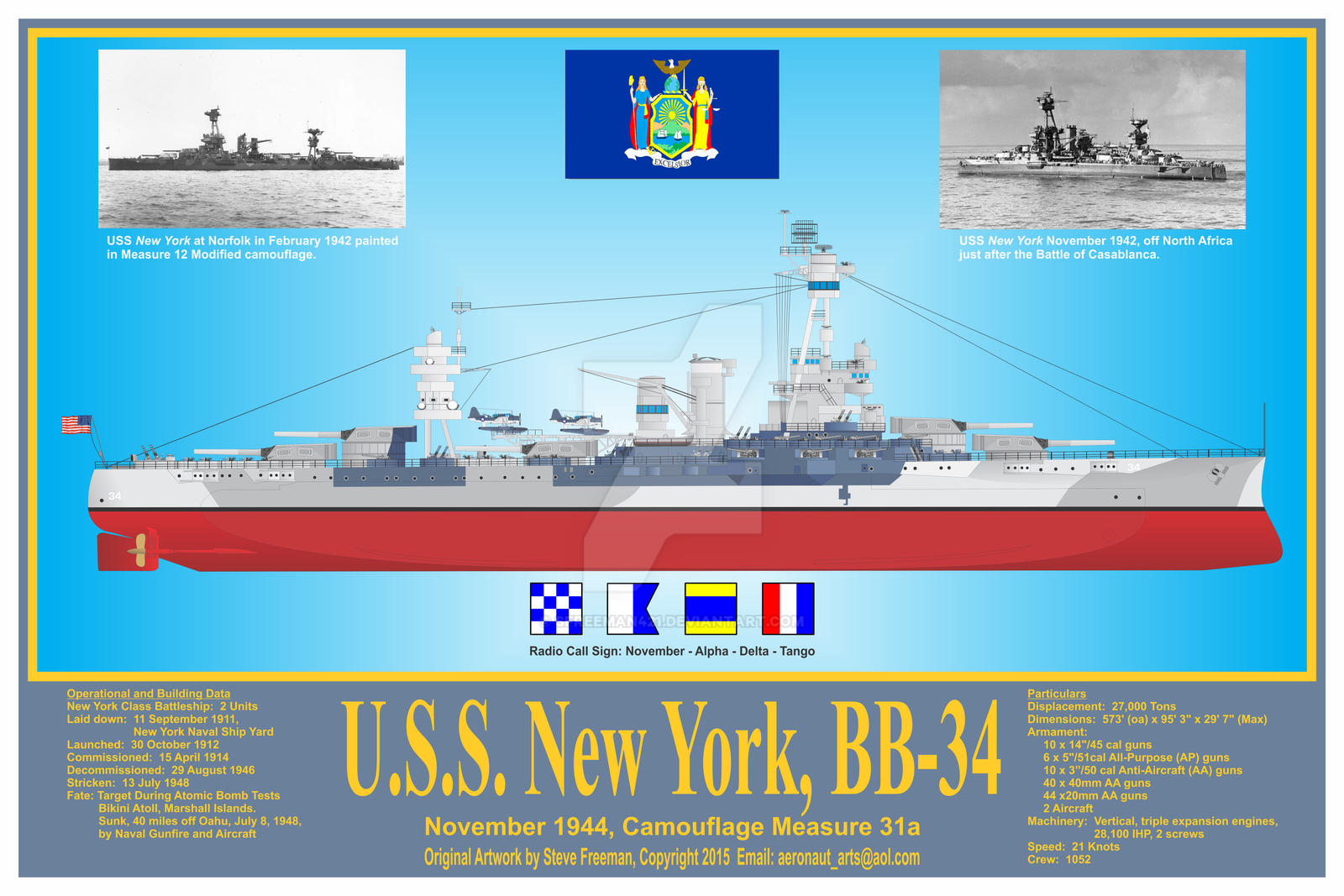 USS New York BB 34 Personalized Canvas Ship Photo Print Navy Veteran Gift 
