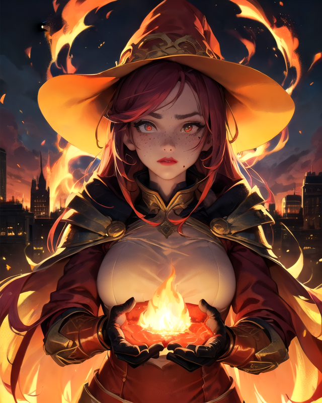 Anime Fire Witch Poster for Sale by EandPArt