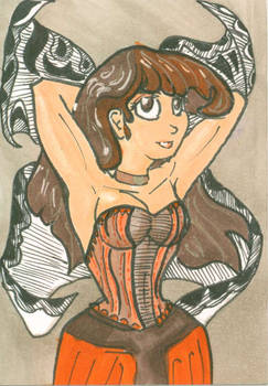 Fairy with Black and White wings ACEO