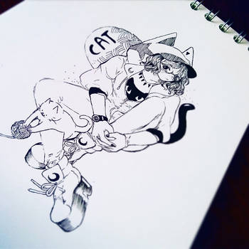 inktober | cat girl !