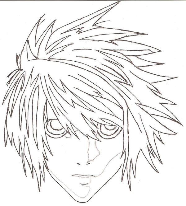 Death Note L Line Art by RavenFr0st on DeviantArt