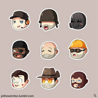 TF2 Cute Mercenary Sticker Set