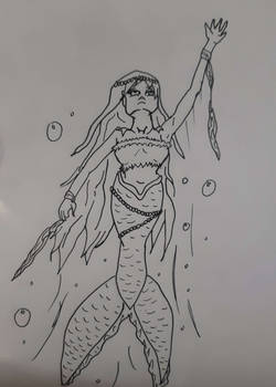 Mermaid Outline - Uncolored