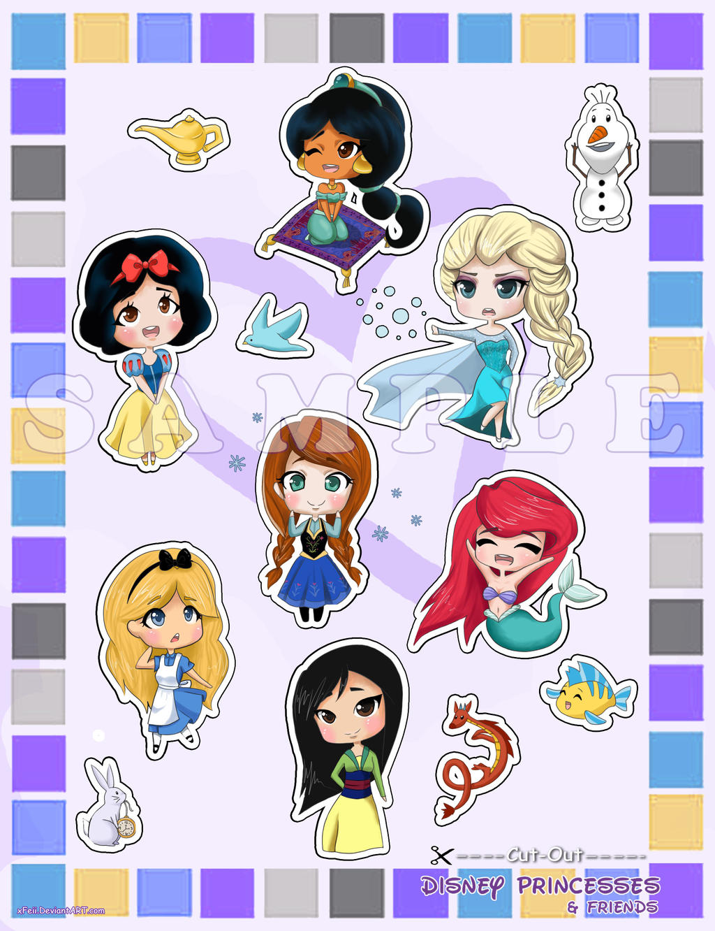 Princess Sticker Scene Disney Princess Sticker Set by Appleminte on DeviantArt