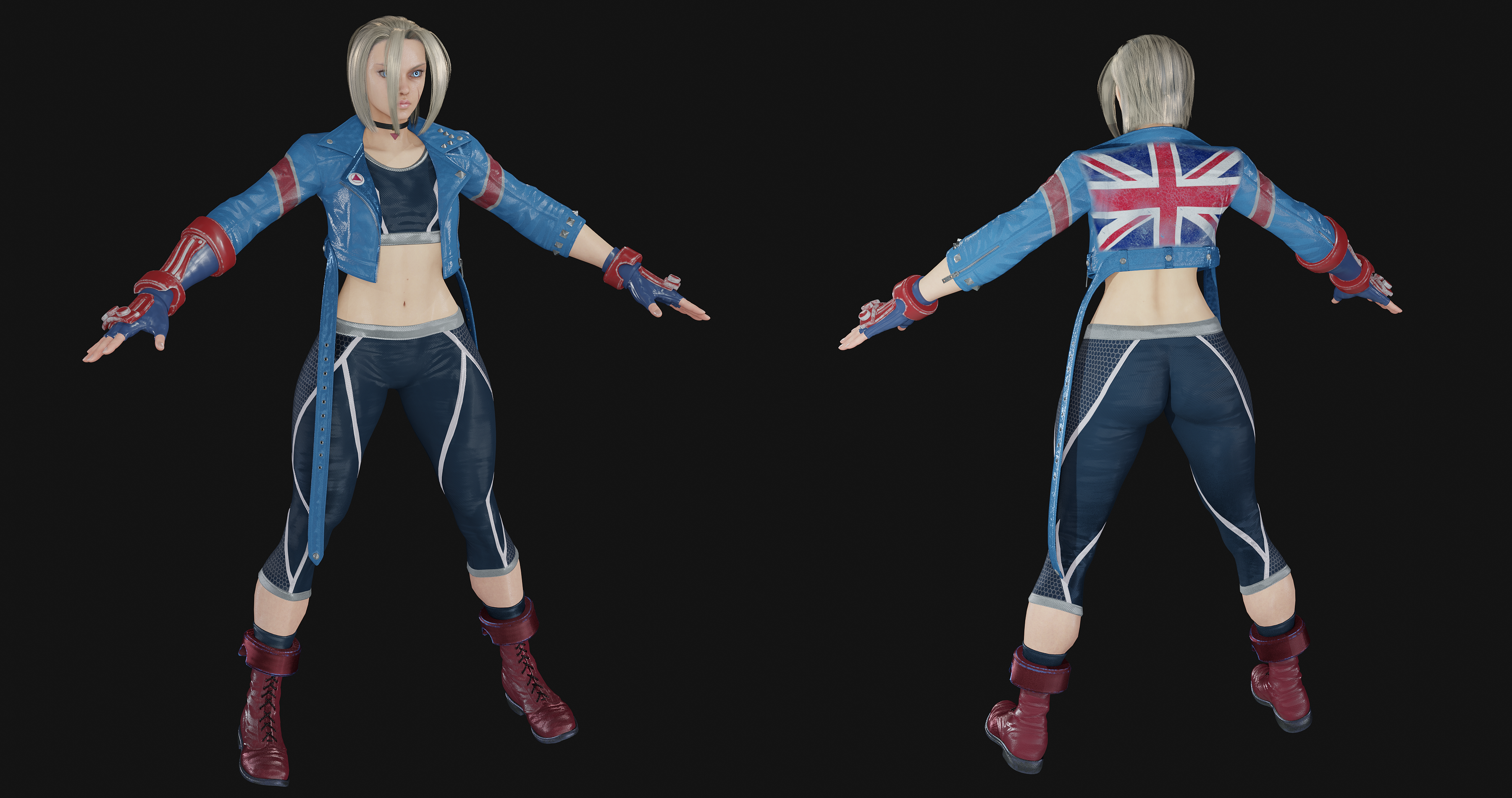 cammy white street fighter 6 classic costume 3D model 3D printable