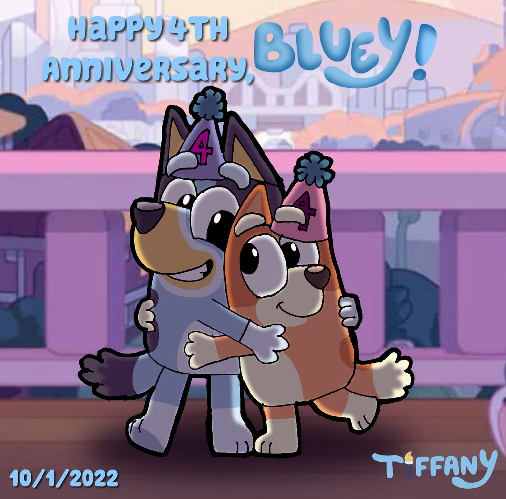 Bluey Adventure Deviantart Happy 4th Anniversary, Bluey! by ANGRYBIRDSTIFF on DeviantArt