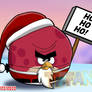 First Christmas Art: Santa Terence (Angry Birds)