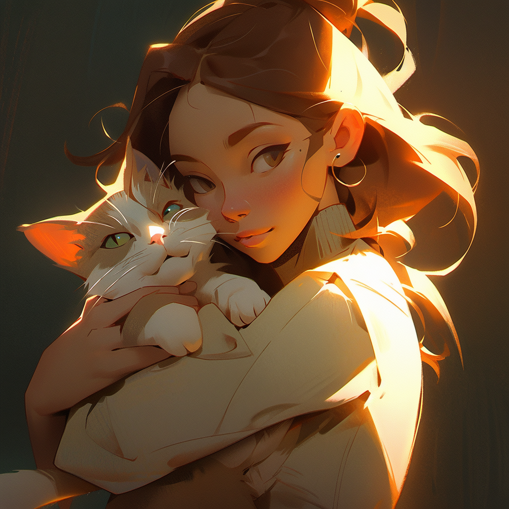 Anime Girl Hugging Cat 2 by xxAMBIENCExx on DeviantArt