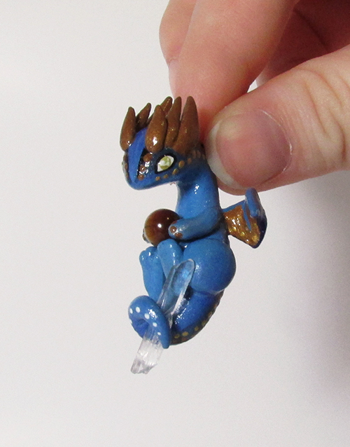 Blue tiger eye dragon charm