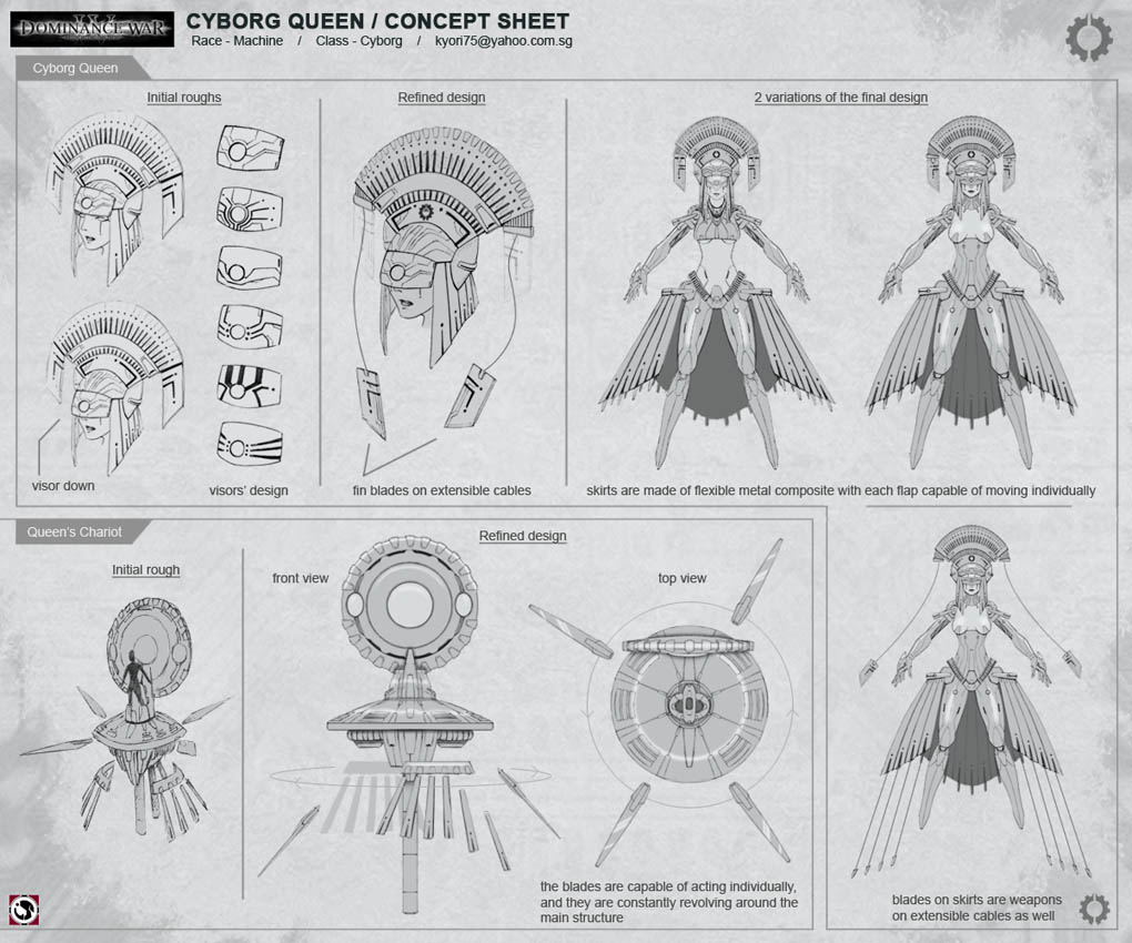 Cyborg Queen - concept sheet