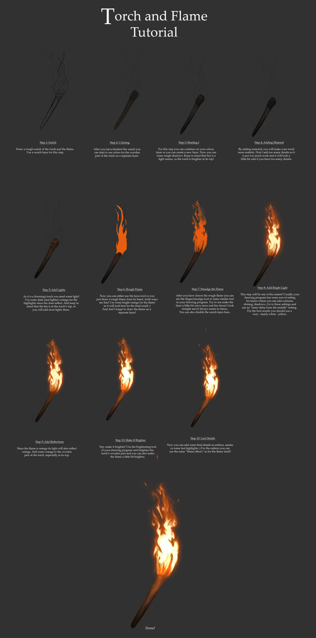 Torch and Flame Tutorial by Kimberly-SC on DeviantArt