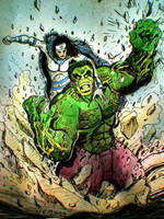 Sabra vs Hulk by nikoskap