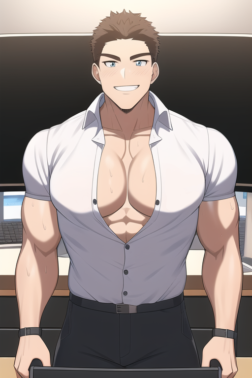 legal-jackal584: anime character in chef clothes with muscles