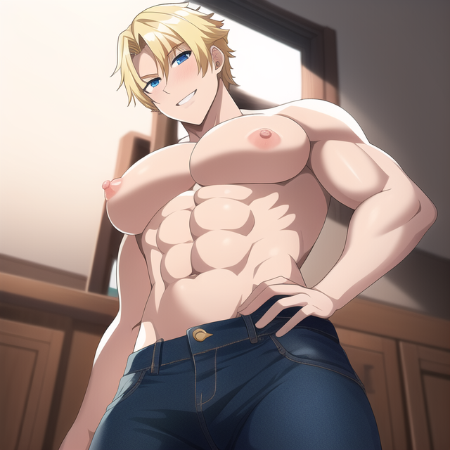 legal-jackal584: anime character in chef clothes with muscles