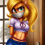 Coco bandicoot tied up and gagged