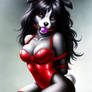 Border Collie play boy bunny tied up