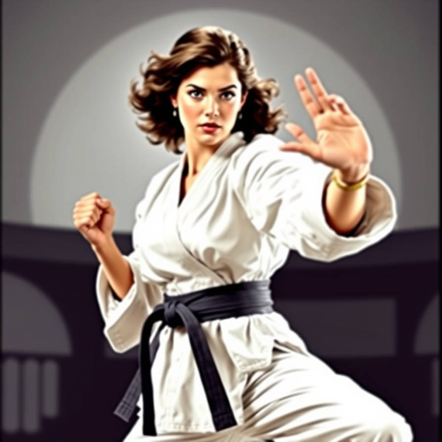 Diana Prince in a Karate Gi