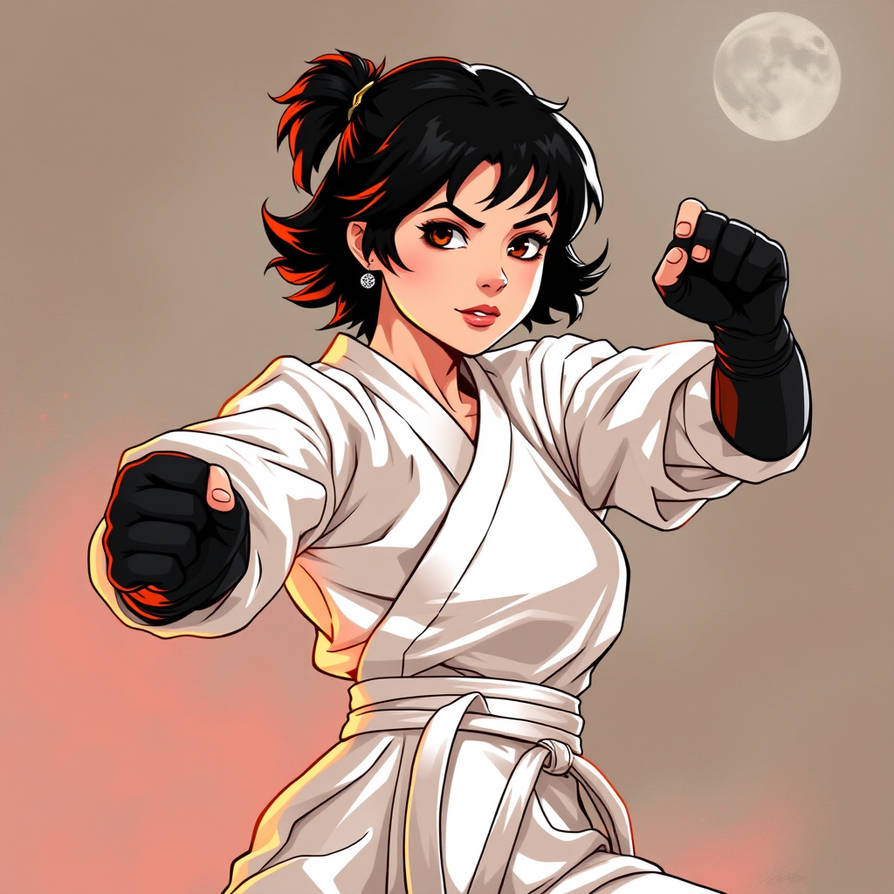 Selina Kyle in a Karate Gi