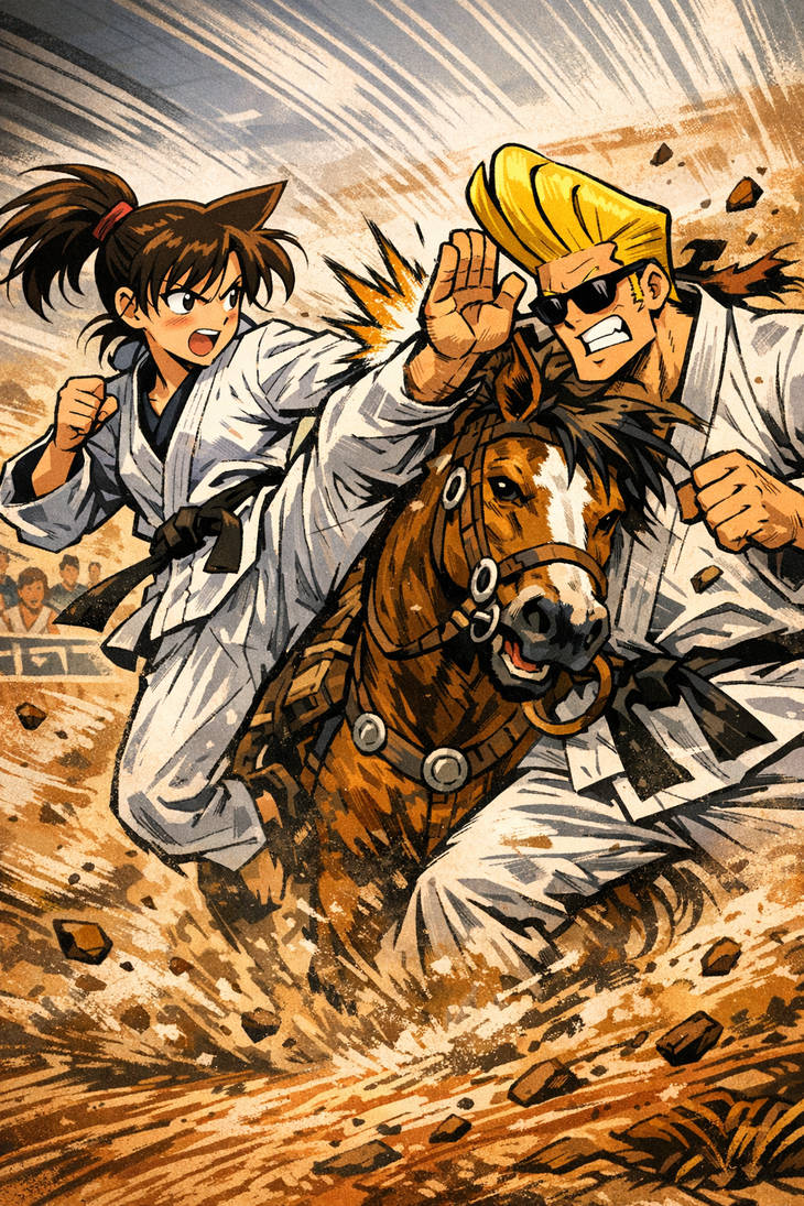 Ran Mouri VS Johnny Bravo in Karate by ZacharyCockerham on DeviantArt