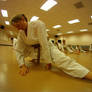 Sexy Karate Bond Girl Stretching