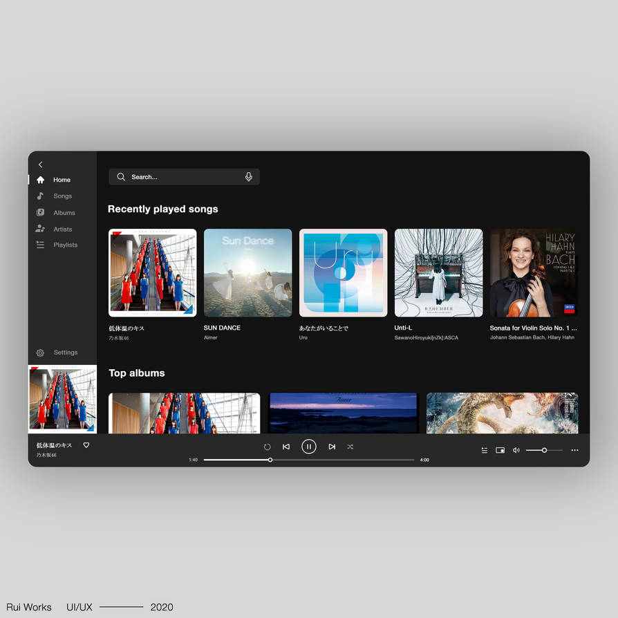 Desktop Music App UI/UX by SawanoRui on DeviantArt