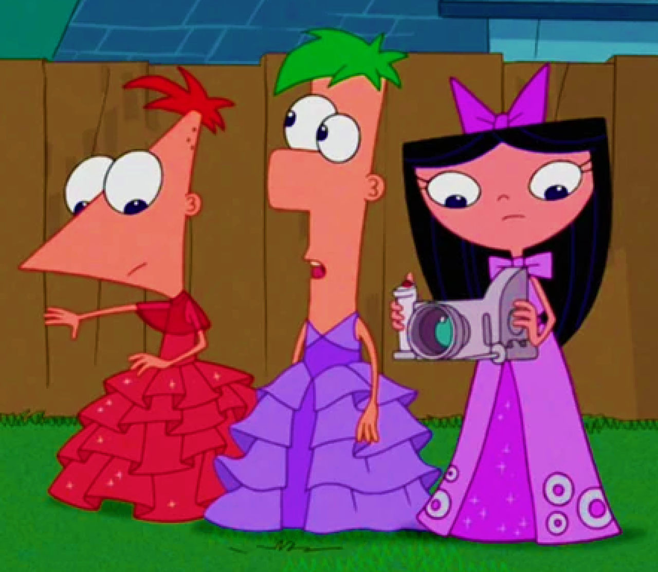 Phineas and Ferb with Isabella in Ballgowns by MMMarconi127 on DeviantArt