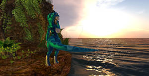 A serpent watching the sunset