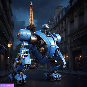 French steampunk worker mech 20240320