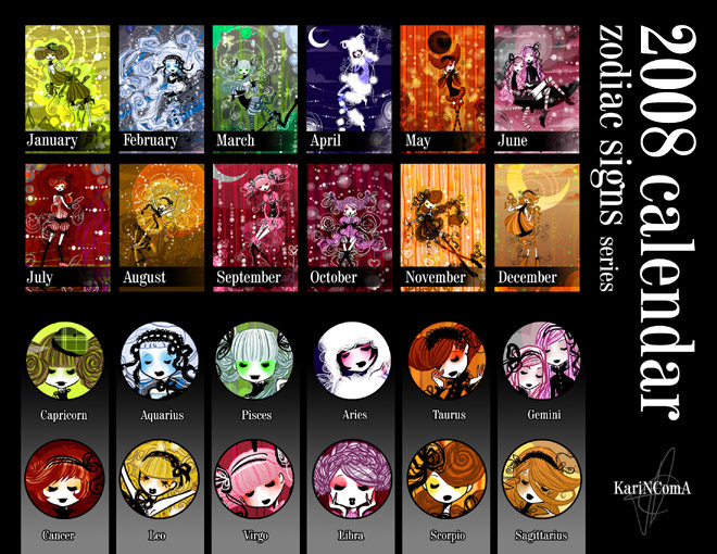 Zodiac Calendar 2008 By Karincoma On DeviantArt