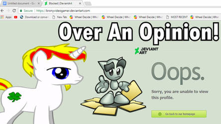 Getting blocked on DeviantArt.... Over an opinion!