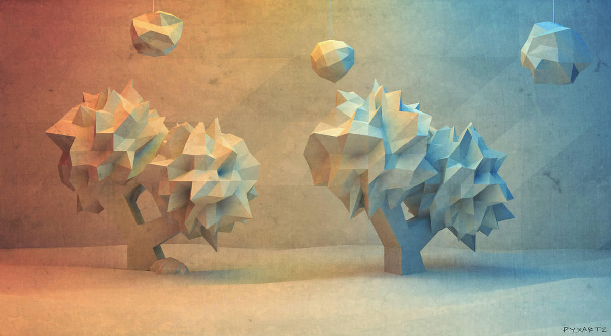 Low Poly Red to Blue. by pyxArtz Low Poly Red to Blue. by pyxArtz