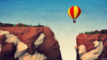 LOW POLY CLIFFS AND BALON.