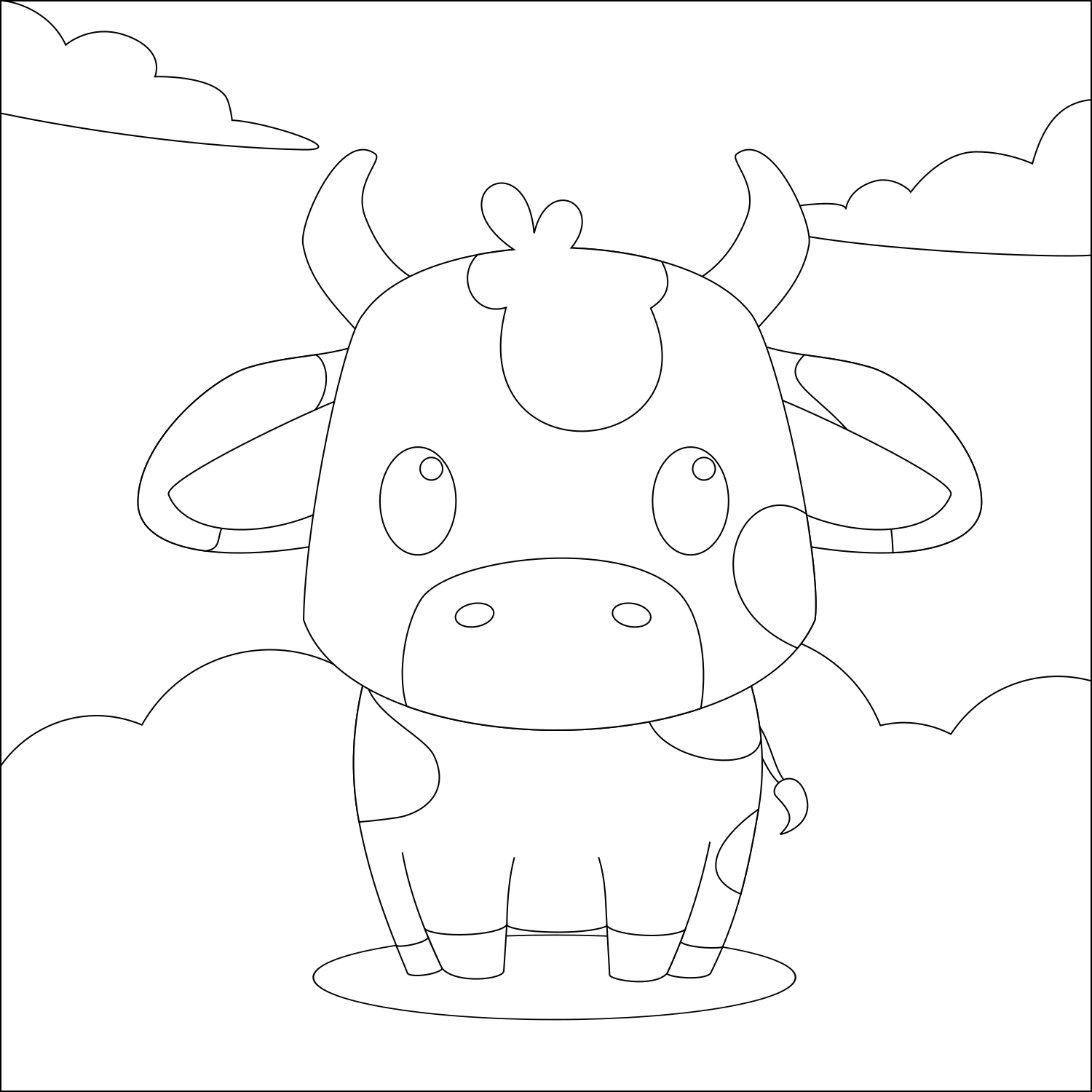 Little Calf – Colouring Page